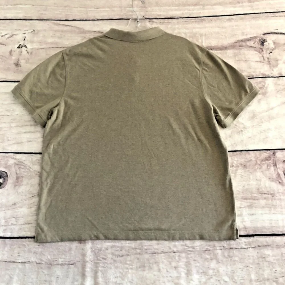 Banana Republic Pique Polo Shirt XL Mens Tan Monogram Cotton Logo Rugby Golf Dad